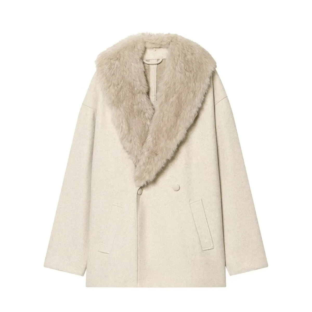 Womens Faux Fur Collar Coat My Store