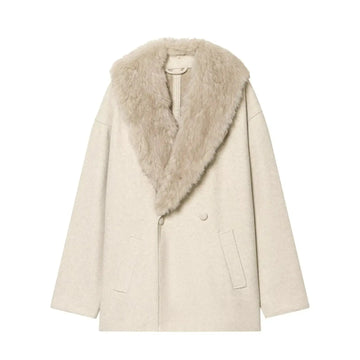 Womens Faux Fur Collar Coat My Store