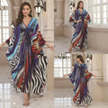 Cotton Printed Vacation Beach Long Dress for Women, Loose Long Dress, Bikini Cover-Up, Sun Protection Clothing My Store