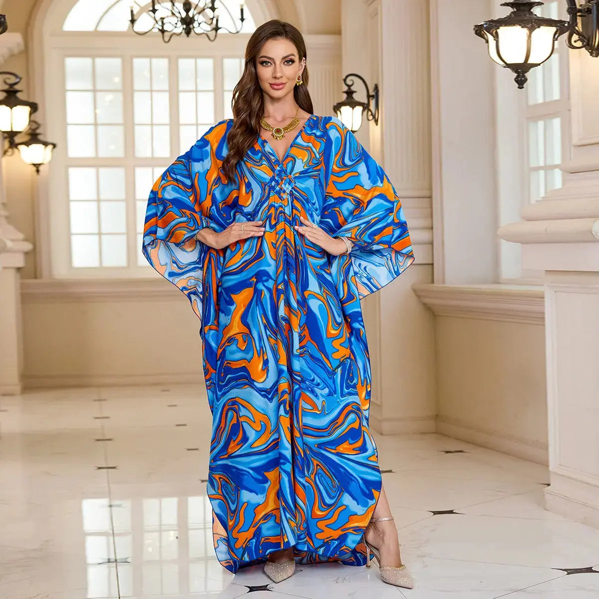 Cotton Printed Vacation Beach Long Dress for Women, Loose Long Dress, Bikini Cover-Up, Sun Protection Clothing My Store