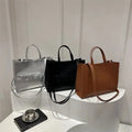Embossed Letter Large Capacity Retro Shoulder Tote Bag My Store