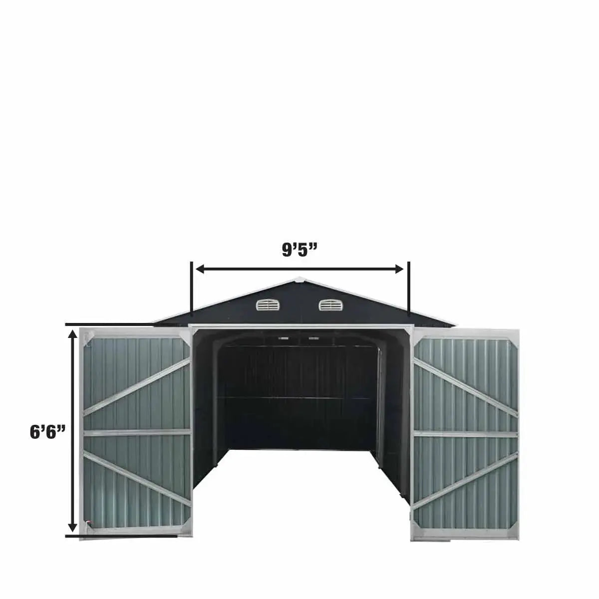 13' x 20' Metal Garage Shed with Double Front Doors, 7'9" Peak Height, Side Entry Door, 240 Sq-Ft Floor Space, TMG-MS1320A Doba