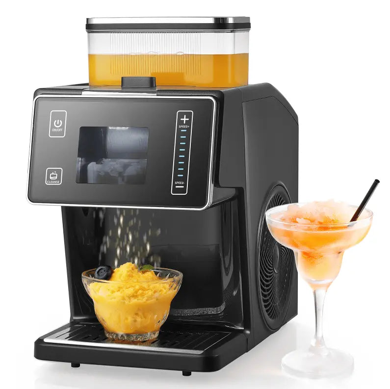 Snowflake Ice Maker-44-pound 24-hour ice maker with stainless steel blades, PVC construction, BPA-free, LED display with auto-cleaning program, electric ice cream maker with Doba