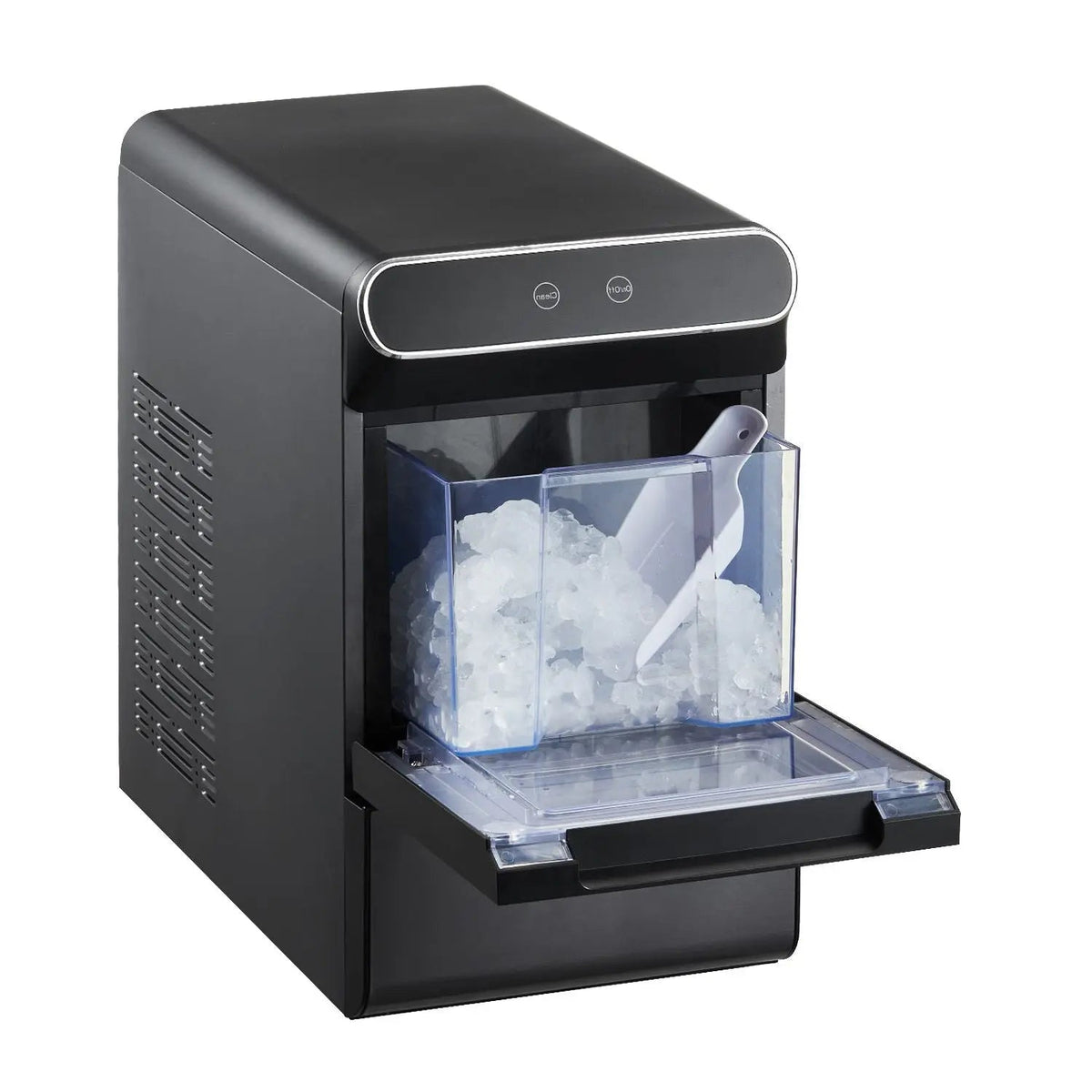 Nugget Ice Maker, 37lbs/24H Pebble Ice Maker with Self Cleaning, Chewable Ice Maker with Ice Scoop and Basket, Stainless Steel Ice Machine with Convenient Ice Transfer for Home Kitchen Office Doba