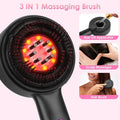 3 In 1 Red Light Scalp Massager Brush Cordless Hair Oil Applicator Massage Comb with 3 Modes Rechargeable IPX7 Waterproof Doba