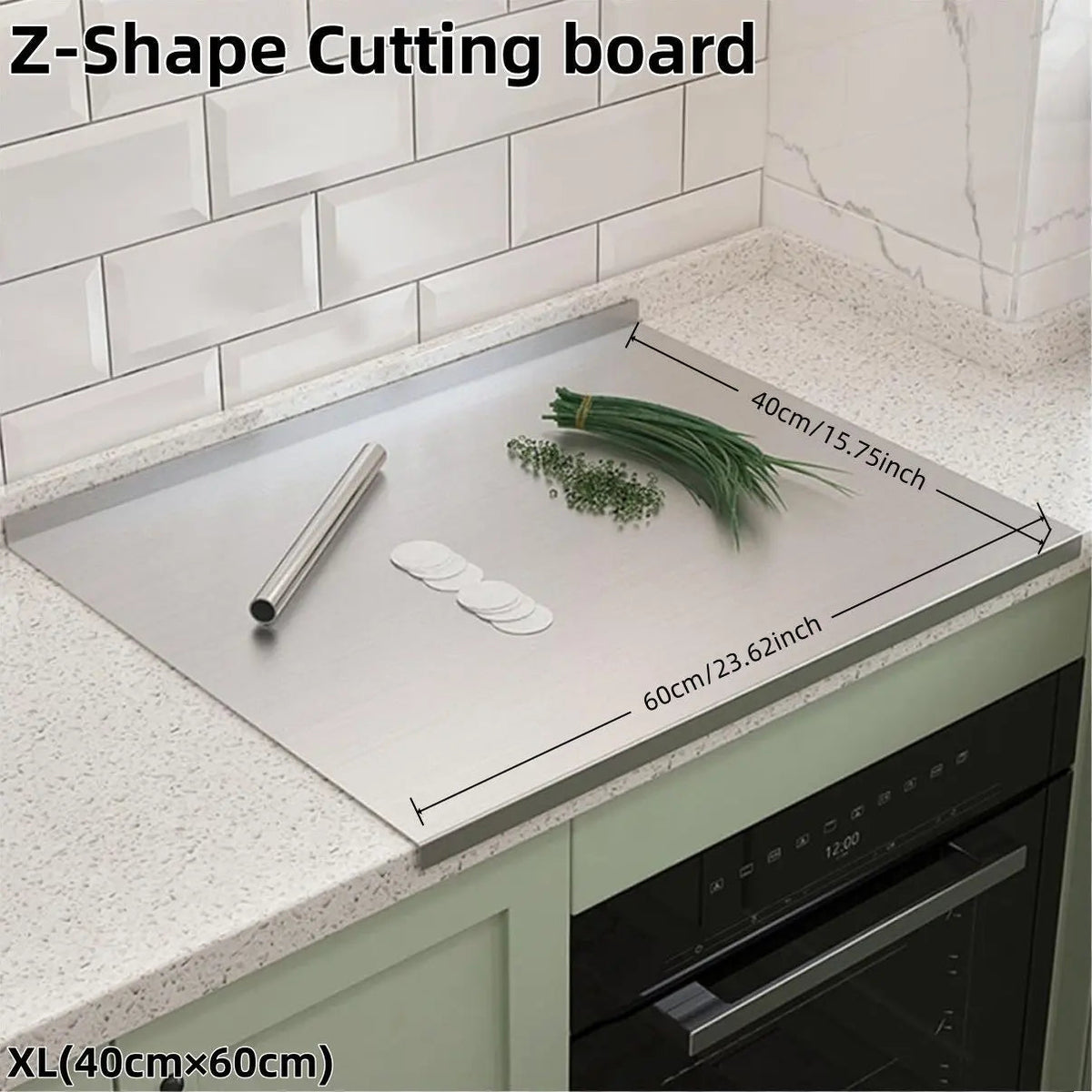 XXL 304 Stainless Steel Cutting Board  Anti-Slip & Mildew-Proof! No More Moldy Wooden Boards | Heavy-Duty & Food-Safe, Easy to Clean – Chop Meat, Knead Dough, Bake Prep All-in-One | Must-Have for Home Doba