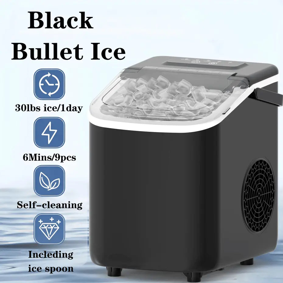 PSZ6Y10 Home Ice Maker-Outdoor Camping Ice Production 12kg/day bullet ice maker-PVC BPA-free, quick ice production. Coffee ice cubes, car fridge compatible. Alcohol ice maker with a Doba