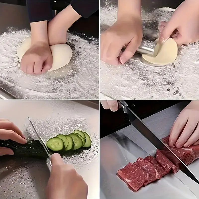 XXL 304 Stainless Steel Cutting Board  Anti-Slip & Mildew-Proof! No More Moldy Wooden Boards | Heavy-Duty & Food-Safe, Easy to Clean – Chop Meat, Knead Dough, Bake Prep All-in-One | Must-Have for Home Doba