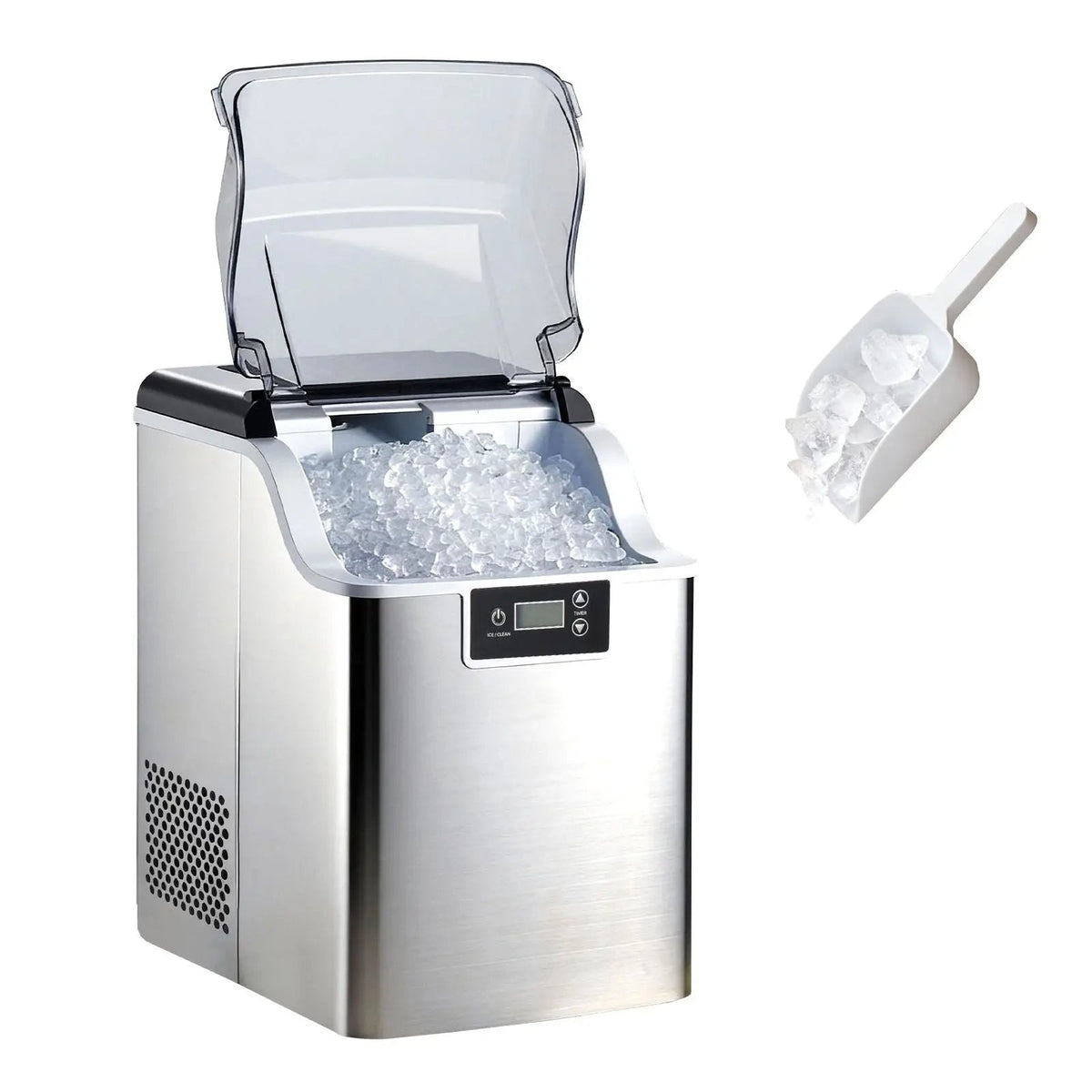 Countertop Ice Maker, 44 lbs per Day, Self-Cleaning Portable Machine with Scoop, 4 lbs Ice-Storage Basket, Nugget Ice-Making Machine with Chewable Ices for Home, Kitchen, Office, Bar & Party Doba