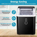 Countertop Ice Maker Machine;  Portable Compact Ice Cube Maker with Ice Scoop & Basket;  26Lbs/24H Ice Machine for Home/Kitchen/Office/Bar;  Black;  Green;  Silver Doba
