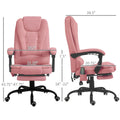 Pink Massage Office Chair High Back Executive Desk Chair with Vibration Massage Retractable Footrest 155 Degree Reclining Faux Leather Computer Chair for Home Office Doba