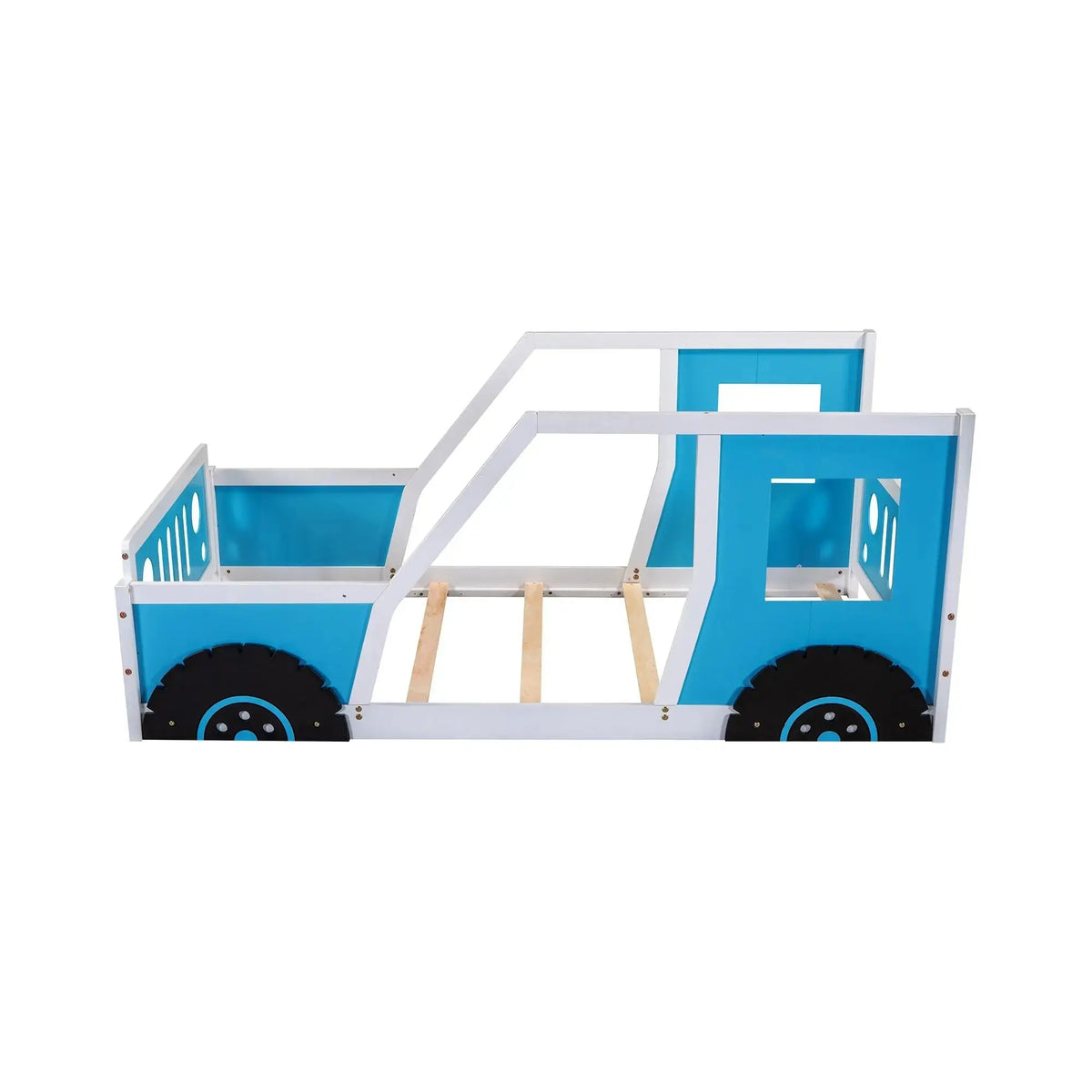 Twin Size Classic Car-Shaped Platform Bed with Wheels Doba