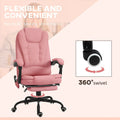 Pink Massage Office Chair High Back Executive Desk Chair with Vibration Massage Retractable Footrest 155 Degree Reclining Faux Leather Computer Chair for Home Office Doba