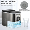 Countertop Ice Maker with 9 Bullet Ice in 7 Mins, Portable Ice Machine with Ice Scoop and Basket , 26.5lbs/24H, Self-Cleaning,Stainless,for Home Office Bar Party Doba