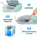 Countertop Ice Maker with Handle, 26lbs/24H Portable Ice Machine, 9 Bullet Ice Cubes Ready in 6 Mins, Self-Cleaning, Quiet Compact Ice Maker for Home, Kitchen, RV, Camping Doba