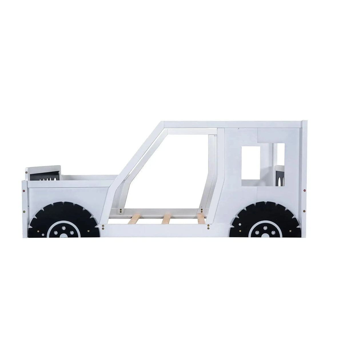 Twin Size Classic Car-Shaped Platform Bed with Wheels Doba