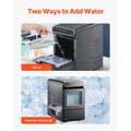 Nugget Ice Maker, 37lbs/24H Pebble Ice Maker with Self Cleaning, Chewable Ice Maker with Ice Scoop and Basket, Stainless Steel Ice Machine with Convenient Ice Transfer for Home Kitchen Office Doba
