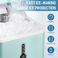 Countertop Ice Maker Machine;  Portable Compact Ice Cube Maker with Ice Scoop & Basket;  26Lbs/24H Ice Machine for Home/Kitchen/Office/Bar;  Black;  Green;  Silver Doba