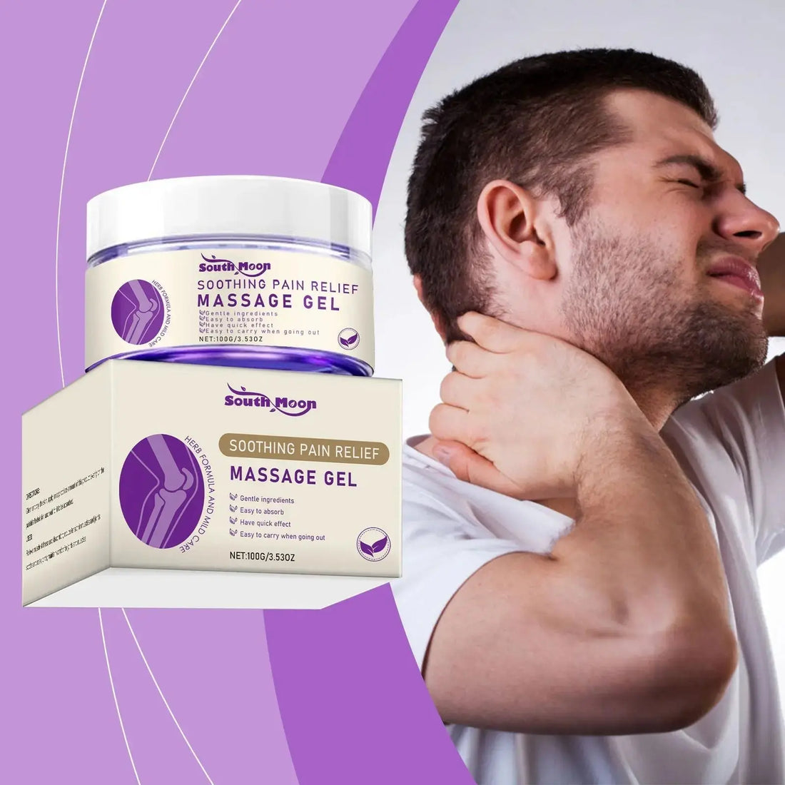 Herbal Body Massage Gel Mild Plant Extract Skin Soothing Care Cream for Shoulder Neck Waist Leg Daily Home Body Rub Moisturizing Massage Ointment 100g Doba