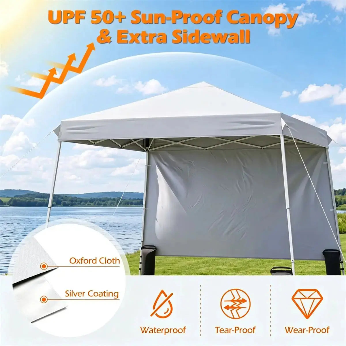 Adjustable 9x9 Outdoor Canopy Tent with Waterproof Sidewalls and UPF 50+ Protection Doba
