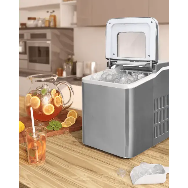 26lbs/24h Portable Countertop Ice Maker Machine with Scoop Doba
