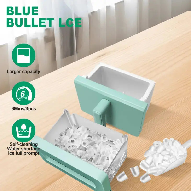 PSZBJ-K12G  Automatic Ice Maker-50lbs/day capacity, 6-8 minute ice production, 9 pieces per batch. Features: 2-liter PVC ice tray (BPA-free), self-cleaning design, coffee-grade ice cubes, touch-sensit Doba