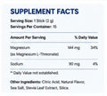 Magnesium L-Threonate Powder 15 Single Serve Sticks Dietary Supplement, Zero Fat Non-GMO No Artificial Color, Daily Nutrient to Help Support Memory & Cognitive Function & Gentle Energy Support Doba