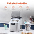 Countertop Ice Maker, 24 Cubes Ready in 15 Mins, 45lbs in 24Hrs, Self-Cleaning Portable Ice Maker with Ice Scoop and Basket, Ice Machine with 3 Sizes Ice Cube for Home Kitchen Office Party Doba
