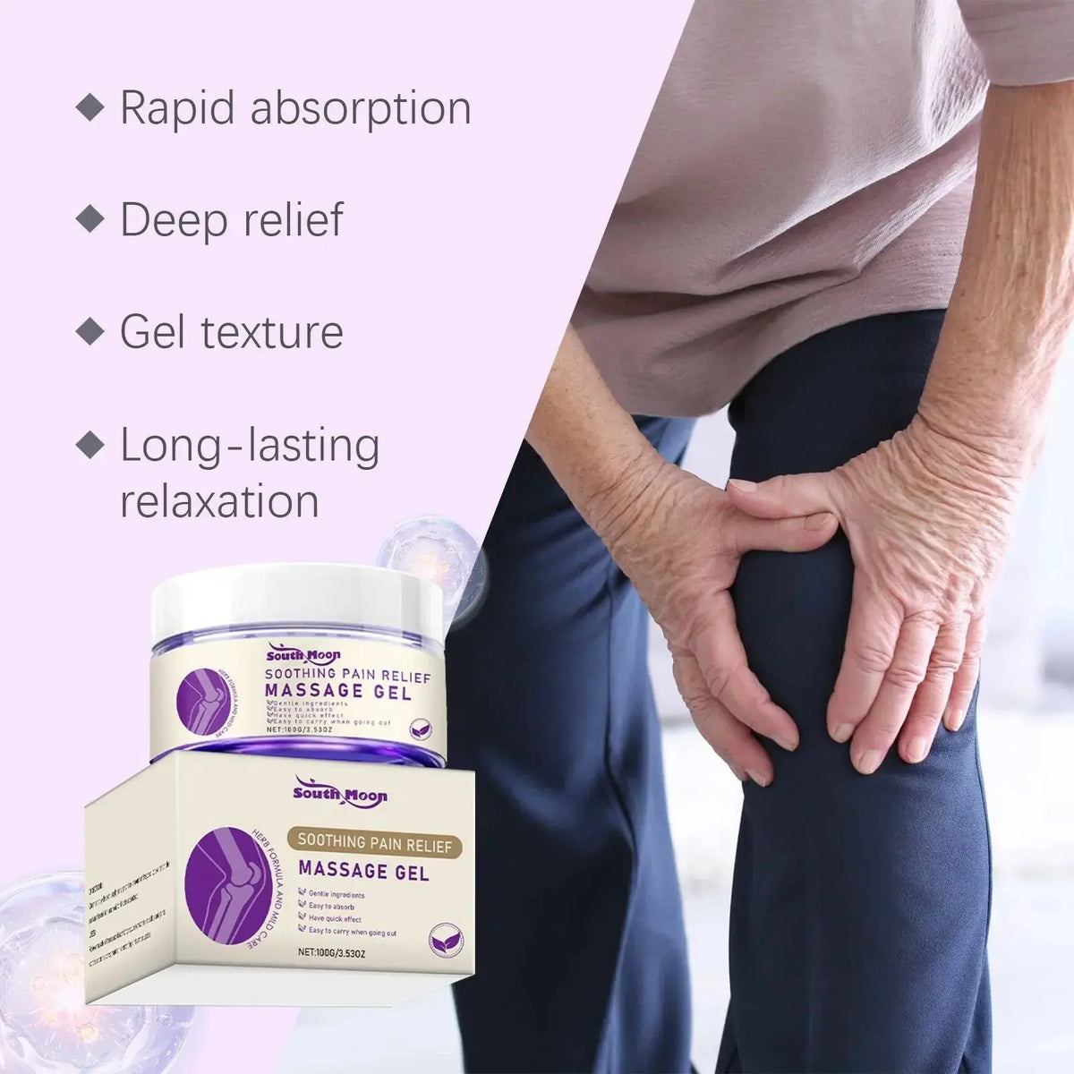 Herbal Body Massage Gel Mild Plant Extract Skin Soothing Care Cream for Shoulder Neck Waist Leg Daily Home Body Rub Moisturizing Massage Ointment 100g Doba