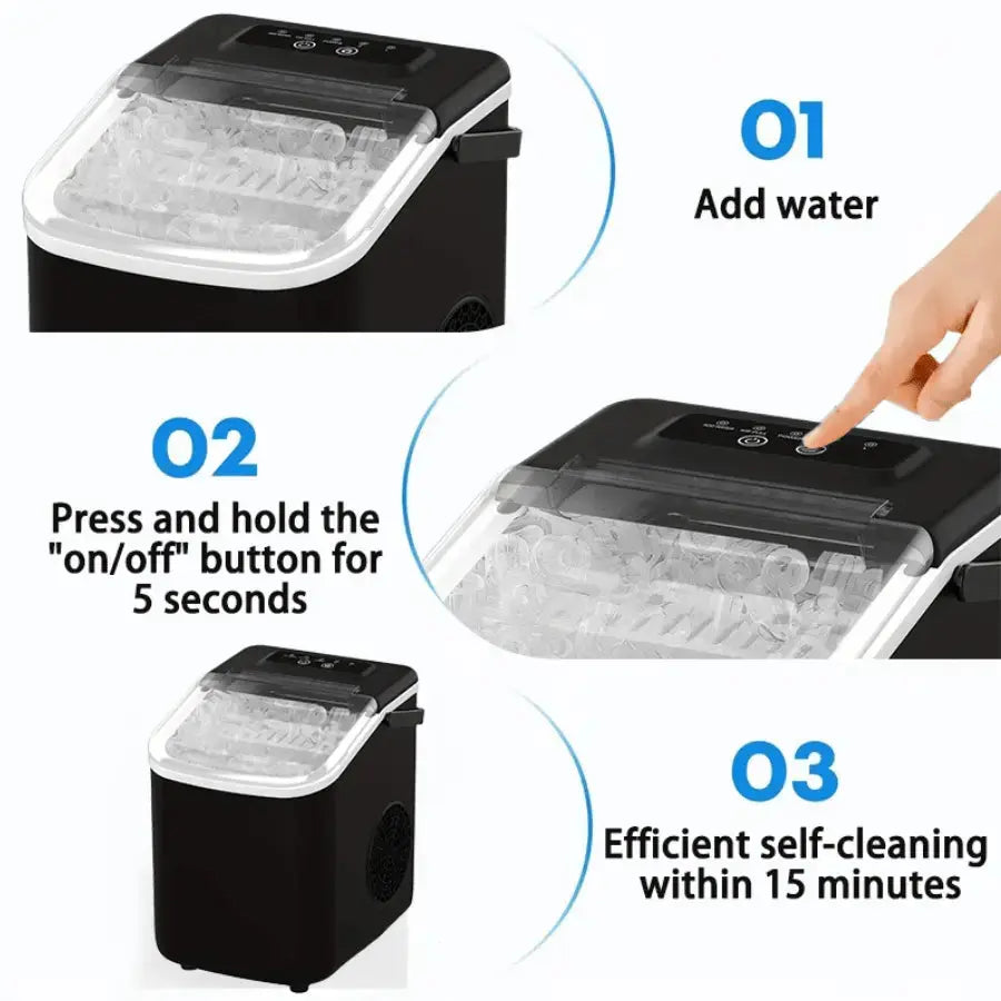 PSZ6Y10  Home Ice Maker-Outdoor Camping Ice Production 12kg/day bullet ice maker-PVC BPA-free, quick ice production. Coffee ice cubes, car fridge compatible. Alcohol ice maker with a Doba