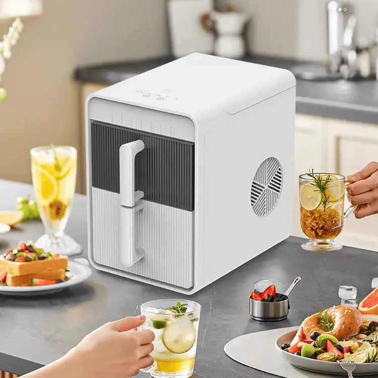 PSZBJ-K12  Automatic Ice Maker-Blue Storage Ice for Outdoor Camping. Features: 12kg/day capacity, PVC material (BPA-free), touch controls, quick ice-making, coffee ice cubes, car-friendly design, Doba