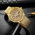 Men's Transparent Cutout Roman Mesh Quartz Watch Doba