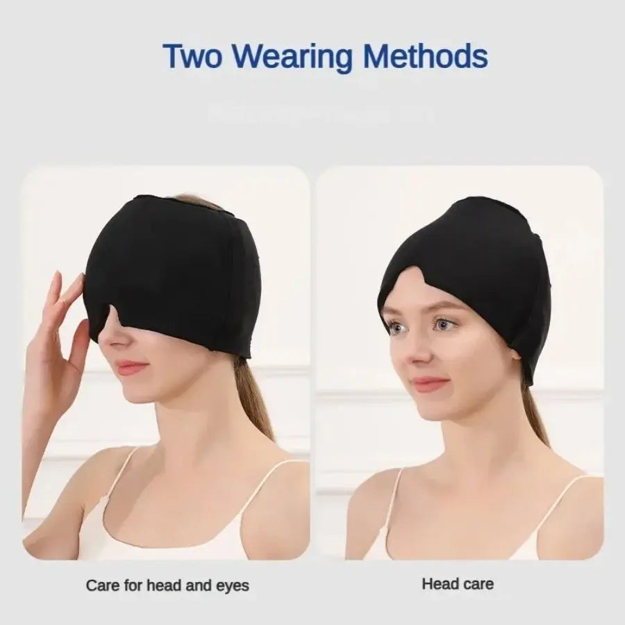 Migraine Relief Hat Gel Hot Cold Therapy Ice cap 360° Pain Mask Gel Release Pressure Head Massager Relax Pain Pack Eye Masks with Free Gift Doba