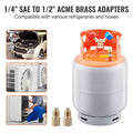 Refrigerant Recovery Tank, 30 LBS Capacity, 400 psi Portable Cylinder Tank with Y-Valve for Liquid/Vapor, High-sealing Recovery Can for R22/R134A/R410A, Orange+Gray Doba
