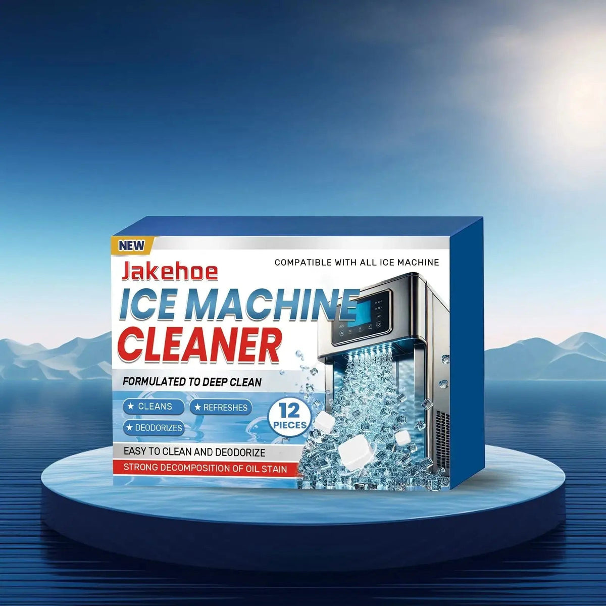 Ice Maker Cleaning Tablets, Descaling & Deodorizing Cleanser for Portable Undercounter Countertop Ice Machines, Efficient Mineral Scale Stain Remover, 12 Pack Doba