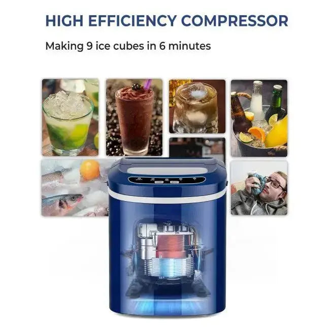 Mini Portable Electric Ice Maker Machine with Ice Scoop Doba