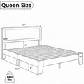 Large Modern Bed Frame with Headboard King Size Bedroom Furniture  Finish Queen Size Doba