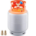 Refrigerant Recovery Tank, 30 LBS Capacity, 400 psi Portable Cylinder Tank with Y-Valve for Liquid/Vapor, High-sealing Recovery Can for R22/R134A/R410A, Orange+Gray Doba