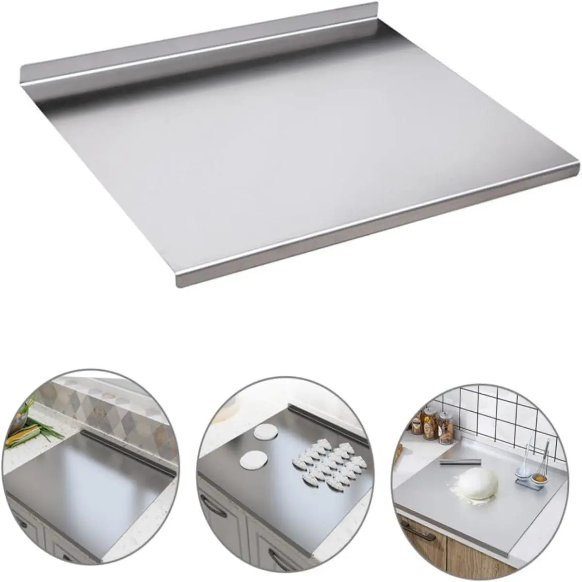 XXL 304 Stainless Steel Cutting Board  Anti-Slip & Mildew-Proof! No More Moldy Wooden Boards | Heavy-Duty & Food-Safe, Easy to Clean – Chop Meat, Knead Dough, Bake Prep All-in-One | Must-Have for Home Doba