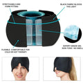 360° Massage Migraine Relief Hat Stress Relief Eye Mask Gel Hot Cold Therapy Headache Pain Relief Cap  Ice Head Wrap for Headache and Puffy Eyes Doba