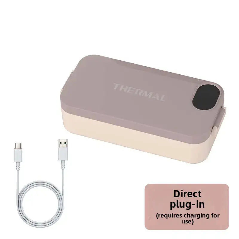 New Model of Water-Free Heating Lunch Box, USB Charging Portable Insulated Lunch Box, 304 Stainless Steel Electric Heating Lunch Box My Store
